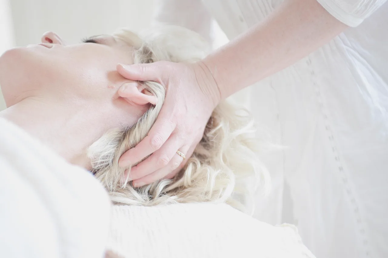 Relaxing scalp treatment at a spa